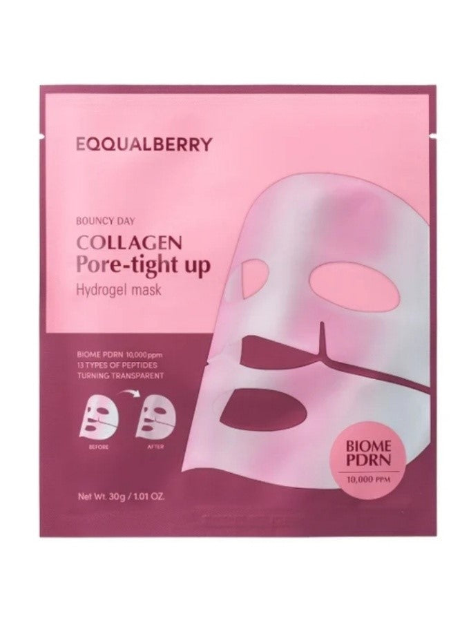 EQQUALBERRY Collagen Pore-Tight Up Hydrogel Mask – Pack of 4 masks