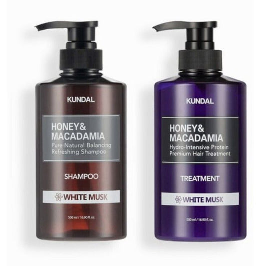 Honey & Macadamia Pure Natural Shampoo 500ml + Protein Premium Treatment 500ml SET
