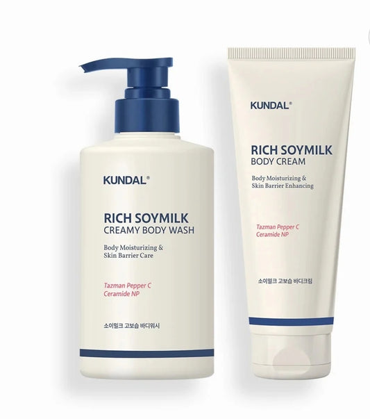 Rich Soy Milk Body Wash 500ML + Body Cream 200ML SET - Mellow Vanilla